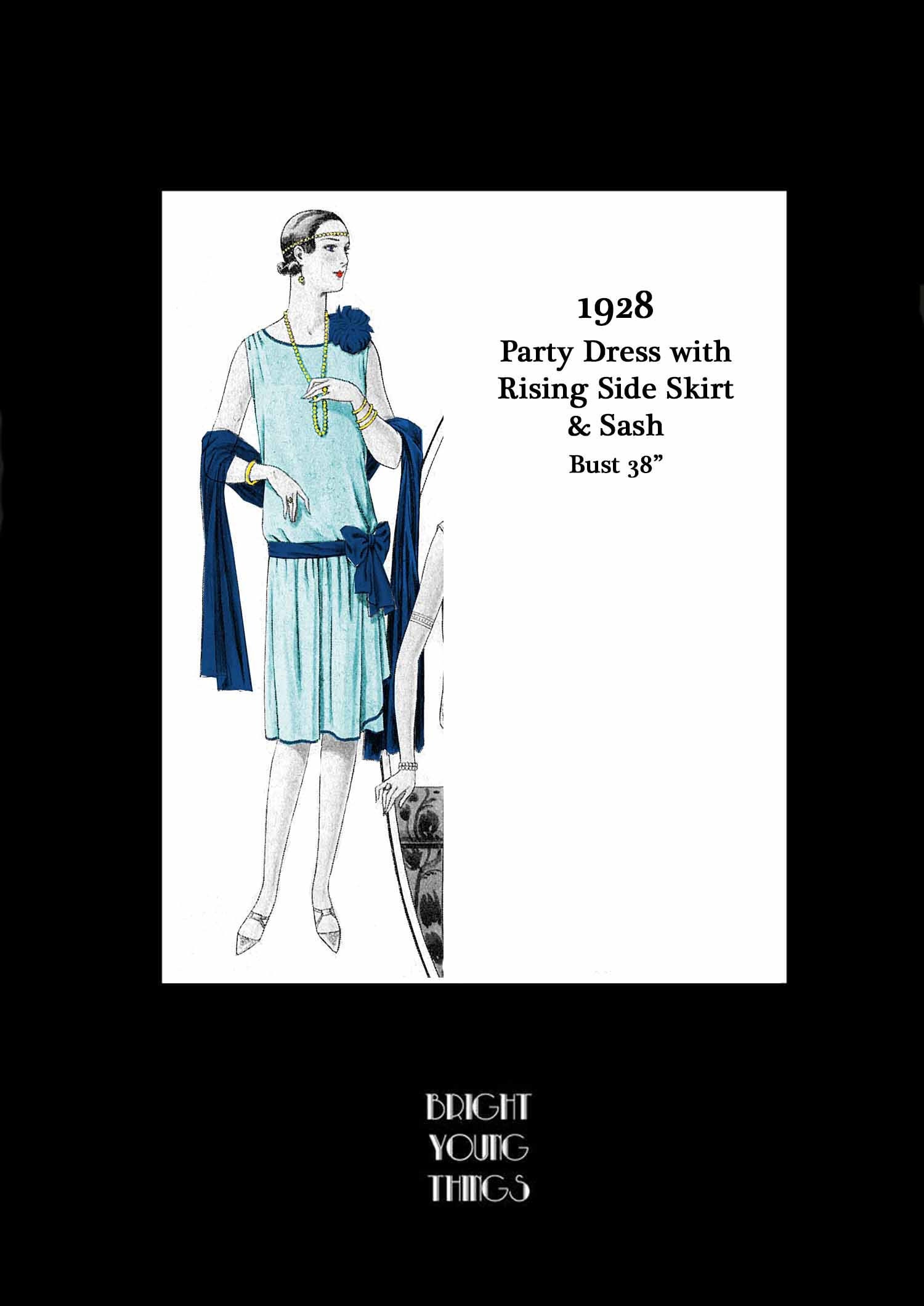 Jaren 1920 20 1928 Art Deco Great Gatsby Flapper Party Silk Dress Vintage Naaipatroon Buste 38 E Patroon Reproductie PDF INSTANT DOWNLOAD
