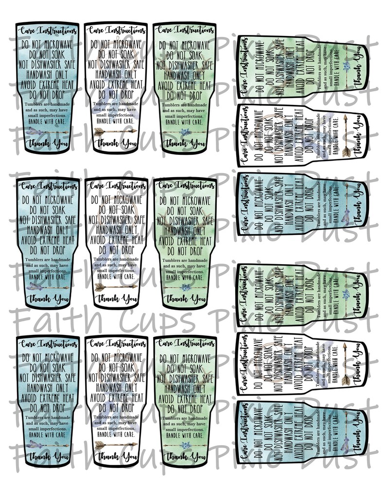 Boho 3 Simplified Custom Tumbler Order Form JPG and PDF | Etsy