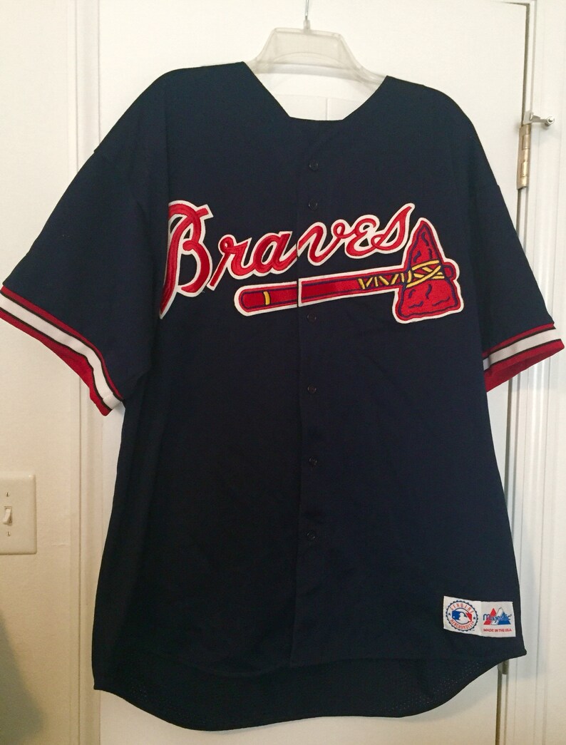 atlanta braves navy jersey