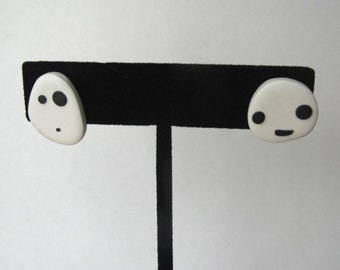 Handmade Polymer Clay Kodama Earrings | Princess Mononoke | Hypoallergenic Titanium Studs