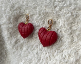 Valentines Day Puffy Heart Earrings