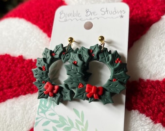 Christmas Wreath earrings