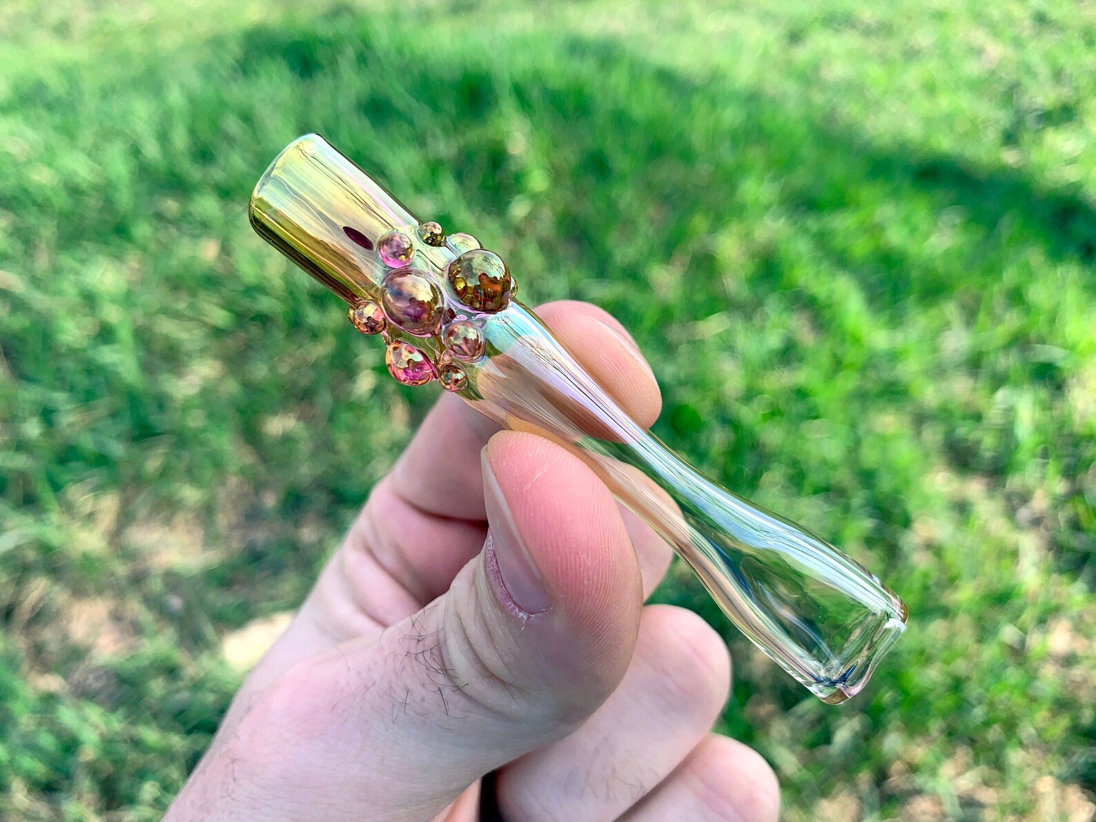 Chillum Glass pipe Gold One Hitters fumed Glass Pipe Chillum Etsy