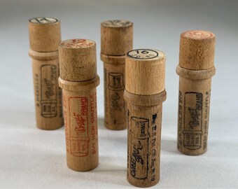 Lot 5 Vintage Boye Needle Co Wooden Tubes Sewing Machine Needles Pat 1910