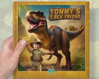 Libro infantil personalizado, Libro personalizado The Dinosaur Rider, Libro T-Rex para niños, Libro de nombres personalizado, Libro de dinosaurios personalizado, Dino Riders