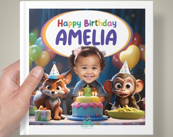 Libro de cumpleaños personalizado, Libro de feliz cumpleaños, Libro de cumpleaños para niños, Regalo de cumpleaños personalizado, Regalo de bebé, Libro de nombres personalizado, Regalo para bebé