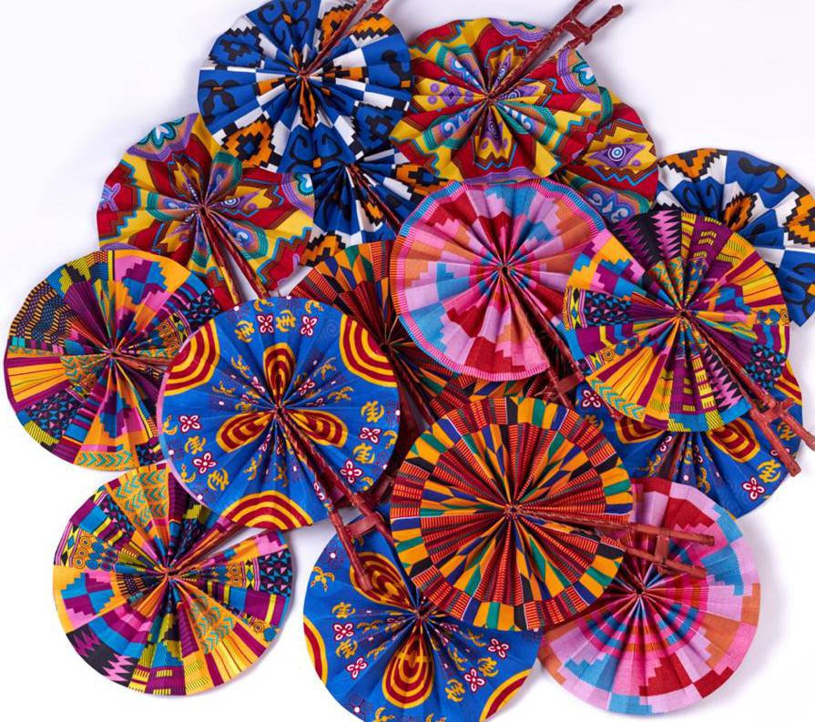 Kente Print Hand-fan made in Ghana