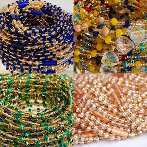 Wholesale & Retail Bin Bins aka Belly Beads wmatching BRACELETS African Waist Beads Various Colors and Crystals by SenegalStyle ON SALE