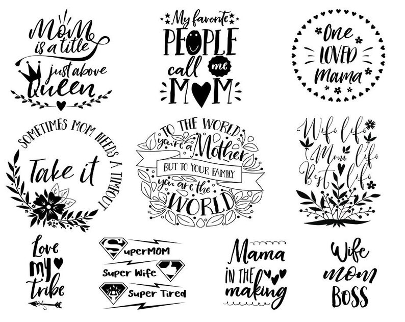 Download Mom Life Bundle svg Mom svg Bundle svg dxf eps png | Etsy