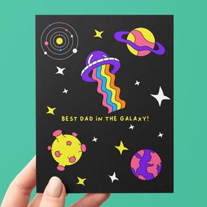 Carte de fête des pères du meilleur papa de la galaxie | Carte pour papa, beau-père | Fête des pères Star Wars | Cadeau pour papa