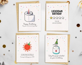 Virus Pandemic Happy Birthday Rude Lockdown Greetings Card Personalised Dad Huby