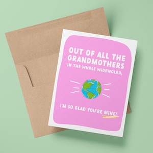 Carte de voeux pour la fête des mères de la meilleure grand-mère du monde | Bonne fête des mères |  | Carte mignonne et amusante pour maman, grand-mère, grand-mère et nounou