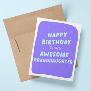 Carte d'anniversaire petite-fille pour fille, carte d'anniversaire pour enfants et adolescents, carte d'anniversaire pour petit-fils de grand-mère grand-père