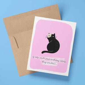 Carte d'anniversaire drôle de chat sarcastique | Carte Sarky pour amoureux des chats pour ami, petit ami, cadeau chat maman papa