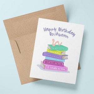 de voeux de joyeux anniversaire de rat de bibliothèque | Amoureux des livres |  Cadeau lecteur de cartes d'anniversaire livresques pour bibliothécaire Carte d'anniversaire pour ado, carte-cadeau littéraire