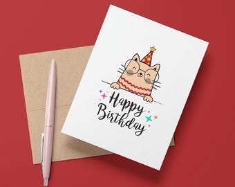Grappige verjaardagskaart kat | Feestbeest voor kattenbezitter