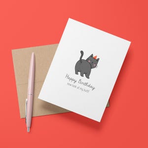 Carte d'anniversaire drôle de bout de chat | Carte hilarante de pets de fesses de chat pour un ami, un petit ami, un cadeau pour amoureux des chats
