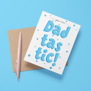 Dad-tastic Funny Happy Father's Day Greeting Card | cute funny card for dad | grandad papa | best dad toddler baby