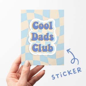 Carte de fête des pères cool d'autocollant du club des papas | Carte pour nouveau papa, beau-père | Ensemble d'autocollants | Cadeau pour papa | Sticker pour papa d'un enfant en bas âge