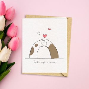 Best Cat Mom Mother's Day Greeting Card | Cat lover | Cat mum | Mother's Day gift from cat Fur Baby | Happy Mother's Day | Cute Cats