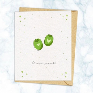 OLIVEZ-VOUS carte de la Saint-Valentin | drôle de Saint Valentin pour petite amie | Soyez mon Valentin | mignon et idiot | thème de la nourriture