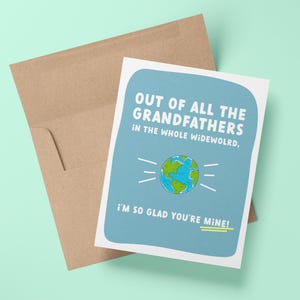 Carte de voeux drôle pour la fête des pères du meilleur grand-père du monde | grand-père drôle mignon de carte | papa | Meilleur grand-père d'un bébé en bas âge