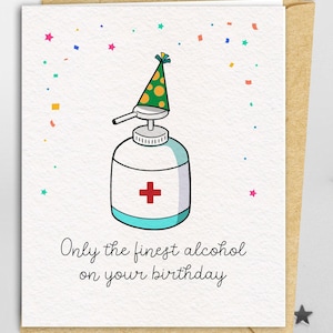 Meilleures cartes d'anniversaire drôles d'alcool Covid | de voeux | Coronavirus | Célébration de la pandémie | Verrouillage | Virus de quarantaine | désinfectant