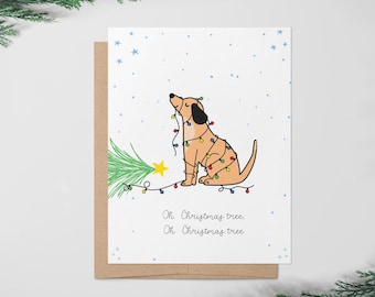 Funny Dog Christmas Card | Festive Pet Holiday Greeting