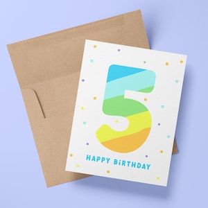 5e carte d'anniversaire pour garçon, cinquième anniversaire, carte d'anniversaire pour enfants, grand garçon, amour arc-en-ciel pour petit-fils, fils, neveu