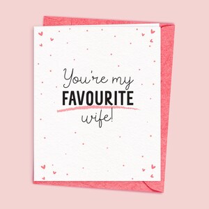 Carte de Saint-Valentin Tu es ma femme préférée - carte drôle de Saint-Valentin 2024 pour femme | sarcastique et humoristique