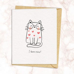 Carte de Saint-Valentin de CAT MIGNON | adorable carte de Saint-Valentin pour amoureux des chats | Soyez mon Valentin | stupide mignon | j'aime miaou