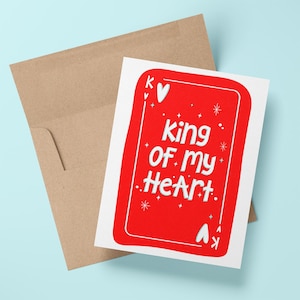 Carte de Saint Valentin Roi de mon coeur - Saint Valentin amusant mari copain Bromance queer lesbienne gay Roi de coeur de coeur