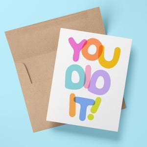 Vous l'avez fait ! Félicitations diplômé | Carte de félicitations pour l'obtention du diplôme d'études secondaires | fils fille | nièce neveu