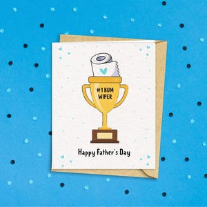 Meilleure carte de voeux drôle pour la fête des pères | jolie carte rigolote pour papa | merci de m'avoir essuyé les fesses | Meilleur papa bambin bébé