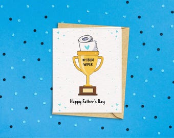 Funny #1 Bum Wiper Father's Day Card | Gift for Dad