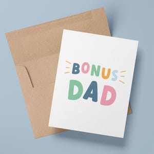 Papa en prime | Carte de voeux pour beau-parent, beau-père tuteur, parent adoptif | Fête des pères | Adoption Adoption