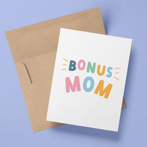 Maman en prime | Carte de voeux pour beau-parent, belle-mère, tuteur et parent de famille d'accueil | fête des mères | Adoption Adoptive | Tante
