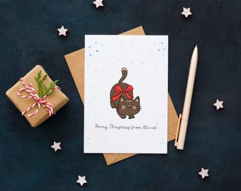 Funny Cat Christmas Card | Pet Lover Gift