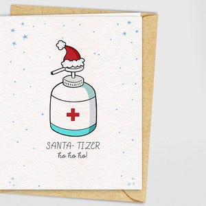 Cartes de vœux drôles Covid 2021 du Père Noël | Carte de voeux de Noël de covid | Coronovirus | Particulier | nouvel an 2022