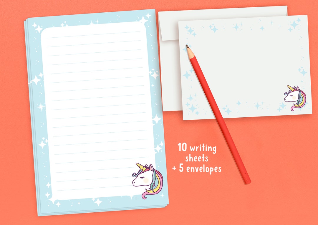 Original Stationery Unicorn Letter Writing Kit - 45-Piece Multi-Color Paper & Sticker Set With Purple Storage Box - Stationery & Letter Paper For Girls 373388954424115247 - View #7