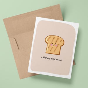 toast d'anniversaire | Carte de voeux d'anniversaire drôle d'humour sec et sarcastique pour ami maman papa mari femme | fin gourmet | pain