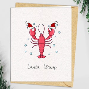 Funny Lobster holiday card for boyfriend or girlfriend | Funny sarky card friend | 2023 new year | merry christmas card