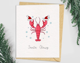 Funny Lobster holiday card for boyfriend or girlfriend | Funny sarky card friend | 2023 new year | merry christmas card