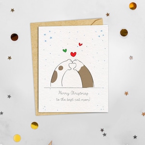Meilleure carte de voeux de Noël pour maman chat | Amoureux des chats | Maman chat | parents d'animaux de compagnie | Fourrure bébé | Bonnes vacances | Chats mignons