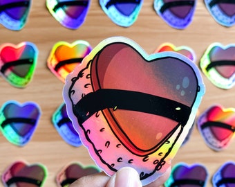 Musubi Heart | Holographic Vinyl Sticker