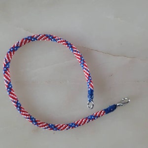 Patriotic Red White and Blue American Flag Friendship Paracord Bracelet