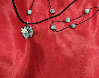 Grey Rock Jewelry Set: Necklace, Bracelet, Earrings, Minimalist Design