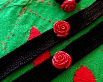 Rose Set Choker, Bracelet, and Ring, Beetlejuice Gothic Tribute Jewelry,  Minimalist