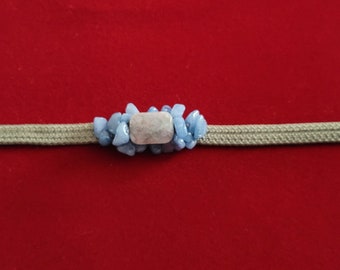 Yoga Bracelet, Amethyst Multifaceted,Blue Dyed Quartzite, Good Health, Aura Purifying, Unique, Energizing, Spirit Cleansing, Handmade in USA