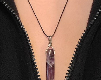 Unique Amethyst Nugget on a Cotton Cord Healing Stone Native American Inspired Friendship Positive Energy Chakras Meditation Made in USA